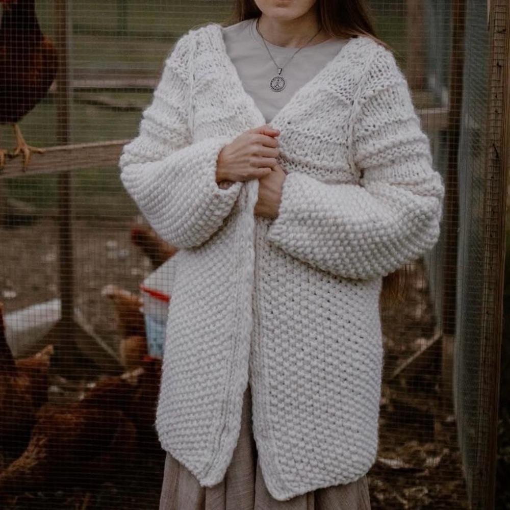Cozy Cream Knit Cardigan - Picture 5 of 9